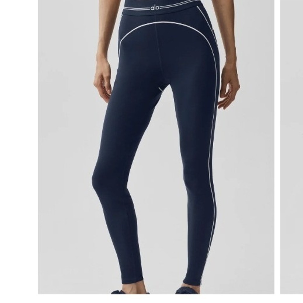 Alo Yoga Airbrush High-Waist Heart Throb Leggings Black White NWT Women's Med